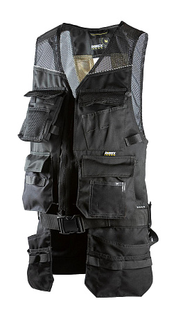 Жилет рабочий мужской летний RONTA JT903 с навесными карманами черный