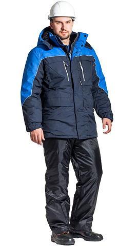 Куртка рабочая мужская зимняя утепленная RONTA KR1004 темно-синяя, васильковая