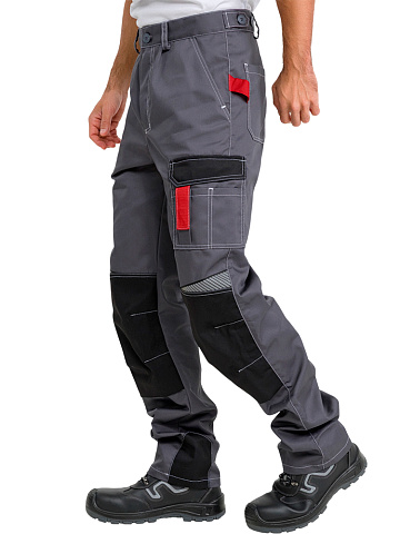 Брюки рабочие мужские летние RONTA BR206 темно-cерые, черные, красные