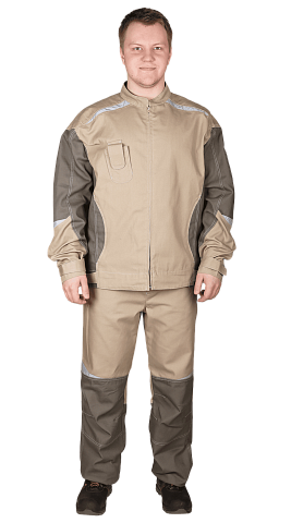 Костюм рабочий мужской летний RONTA KS908 бежевый, коричневый
