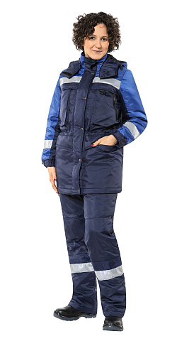 Куртка рабочая женская зимняя утепленная Восток-Сервис "ЛЕДИ ДРАЙВ" темно-синяя, светло-синяя